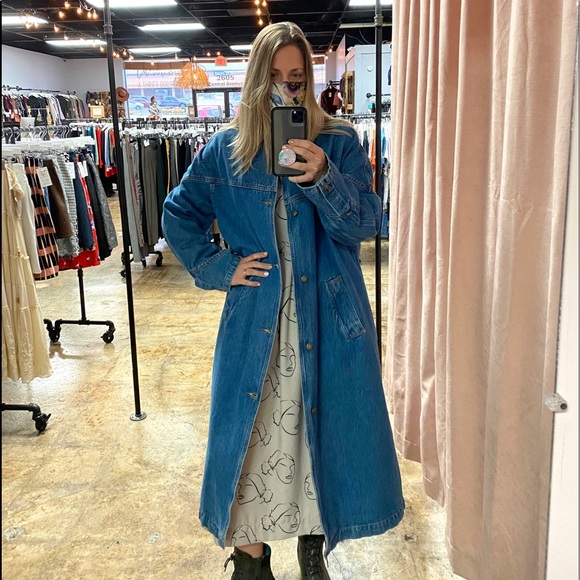 Coats | Vintage Denim Trench Coat 